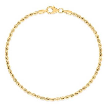 Cordel armbånd i 8 kt. guld med snoet design
